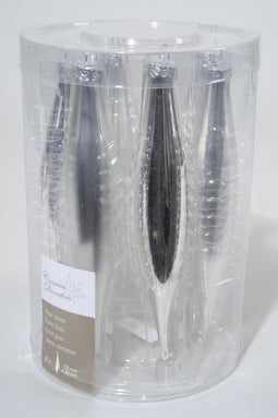 4 stuks 6 kerstpegels zilver glans-mat