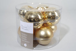 4 stuks 8 kerstballen licht goud glans 70 mm