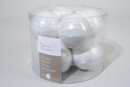 4 stuks 8 kerstballen winterwit emaille 70 mm