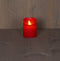 4 stuks Batterijverlichting kaars wax rustiek bewegende vlam 7,5x10cm rood 3xaaa/timer