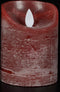 4 stuks Batterijverlichting kaars wax rustiek bewegende vlam 7,5x10cm rood 3xaaa/timer