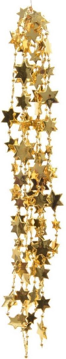 4 stuks Kralenketting plastic ster 270cm licht goud