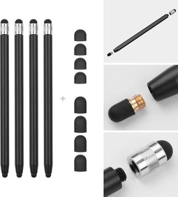 4 stuks - Stylus touchscreen pennetjes - Zwart