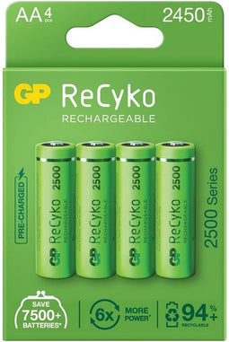 4 x Oplaadbaar AA Recyko 2500 serie - 2450mAh