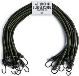 40 inch (100 cm) robuuste spanrubbers met haken - 10 stuks - grootte keuze - elastische multifunctionele rubberen spanbanden voor bagage, dakdragers, camping - weerbestendige, uv-bestendige expander