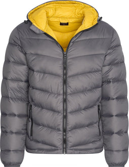 Cappuccino Italia Hooded Winter Jacket - Heren Jas - Polyester - Antraciet - Maat L