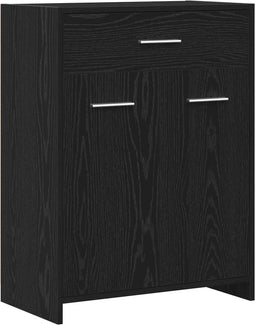 vidaXL - Badkamerkast - Zwart - Eiken - 60x33x80 - cm - Geengineerd - Hout
