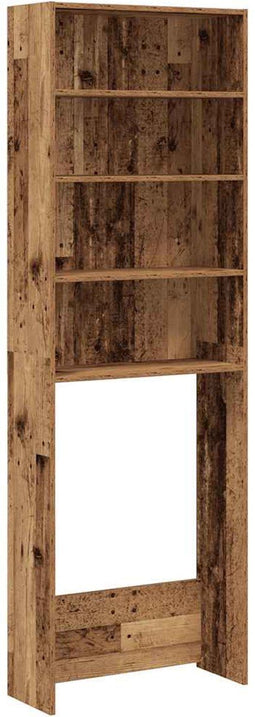 vidaXL - Wasmachinekast - 64x24x190 - cm - oud - houtkleurig