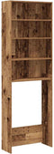 vidaXL - Wasmachinekast - 64x24x190 - cm - oud - houtkleurig