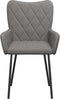 vidaXL - Eetkamerstoelen - 2 - st - stof - lichtgrijs