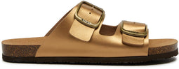 Scholl Jackie 2 - Platte sandalen - 2 Riemen Synthetisch Gelamineerd Leer - Brons