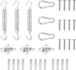 vidaXL - 9-delige - Zonneschermaccessoireset - roestvrij - staal
