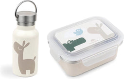 Done by Deer Sea thermo drinkfles + 3 metalen lunchbox- Lalee sand - Drinkfles
