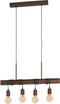 EGLO Townshend 4 - Hanglamp - E27 - 70 cm - Industrieel - Bruin
