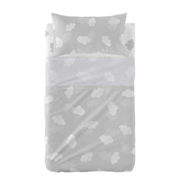 Set beddengoed HappyFriday Basic Kids Clouds Grijs Wieg voor baby's 2 Onderdelen