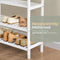 O'DADDY® Schoenenrek - Schoenenbank - 3-laags - Bamboe - Wit - 70,1 x 28,7 x 45,3 cm