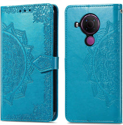 iMoshion Hoesje Geschikt voor Nokia 5.4 Hoesje Met Pasjeshouder - iMoshion Mandala Bookcase - Turquoise