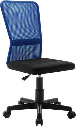 vidaXL - Kantoorstoel - 44x52x100 - cm - mesh - stof - zwart - en - blauw