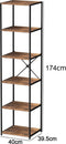 Keukenkast industrieel - keukenrek organizer - 174 cm hoog - vintage bruin hout
