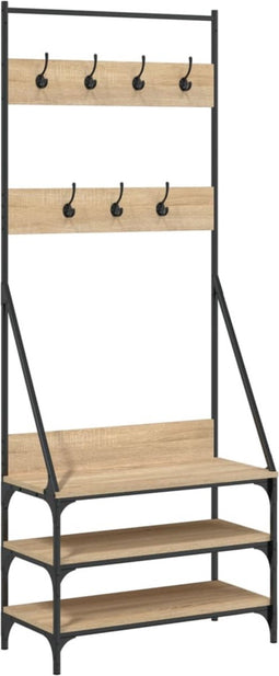 vidaXL - Kledingrek - met - schoenenrek - 72x34x184 - cm - sonoma - eikenkleurig