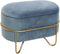 Kruk DKD Home Decor Schuim Blauw Gouden Metaal Polyester Fluweel Hout MDF (42 x 42 x 38 cm)