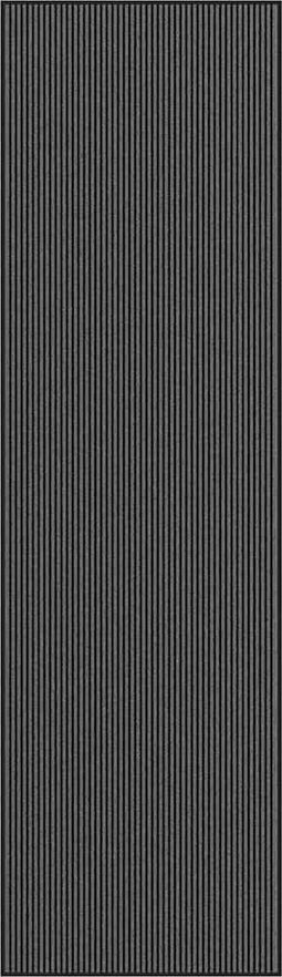 vidaXL - Deurmat - 115x400 - cm - gestreept - 115x400 - cm - zwart - en - grijs