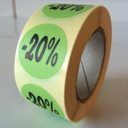 Klika - Etiket groen 27mm -20% 500/rol - 40 stuks