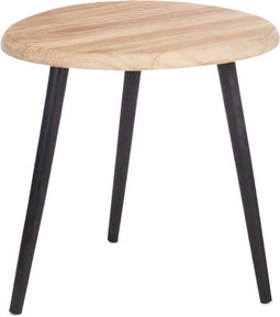 Giftdecor Bijzettafeltje Alaska - hout - beige/zwart - D46 x H50 cm - plantenpot verhoger/koffie tafel