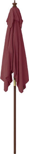 vidaXL - Parasol - met - houten - paal - 198x198x231 - cm - bordeauxrood