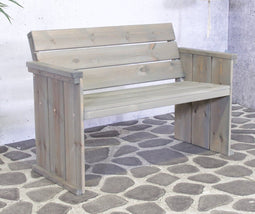 Tuinbank Toulouse | 120 x 56 x 90 cm | Grenen | Greywash | 2-persoons tuinbank