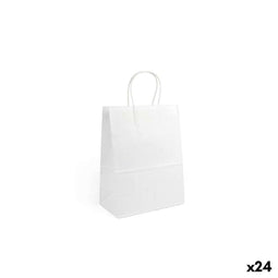 Papieren Zak Algon Wit 20,6 x 11 x 27 cm 3 Onderdelen (24 Stuks)