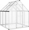 vidaXL - Tuinkas - met - basisframe - 169x169x195 - cm - aluminium - zilverkleurig