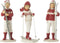 J-Line figuur Meisjes En Jongen Ski - polyresin - wit/rood - 3 stuks