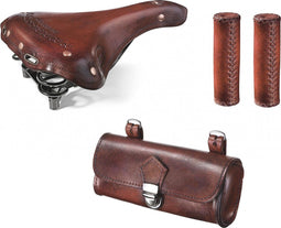 Selle Monte Grappa Zadelset Charleston Oxford Leer Bruin 3-delig