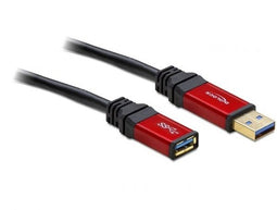 Delock 5.0m USB 3.0 A - Verlengkabel - 5 Gb/s - Rood Zwart