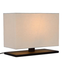Atmooz - Tafellamp Oman - Slaapkamer / Woonkamer - Industrieel - Zwart en witte kap - Hoogte 24cm - Metaal