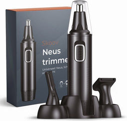 Skoov 3-in-1 Neustrimmer - Neus- oor- en wenkbrauwtrimmer - Veilig en gebruiksvriendelijk - Zwart