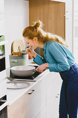 LEO Wokpan antikleef met deksel Balance Moonmist - Ø 28cm - Grijs - PFAS-vrij