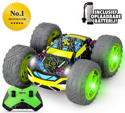 Exost RC 360 Cross Flash - Stuntauto 1:18 - 360° spins en lichtgevende banden - Groen
