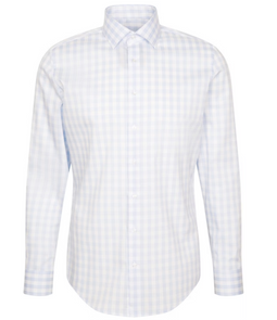Seidensticker Kent Business Shirt - Slim Fit - 100% katoen - Lichtblauw - Maat 44