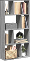 vidaXL - Boekenkast - 60x20x120 - cm - bewerkt - hout - grijs - sonoma - eikenkleurig