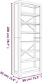 vidaXL - Boekenkast - met - 7 - schappen - 80x30x200 - cm - massief - acaciahout