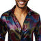 dressforfun Disco King - Verkleedkostuum - Tweedelig met lange broek en hemd - Kleurrijk