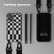 Selencia Hoesje Geschikt voor iPhone 12 Pro Max Hoesje Met Koord - Selencia Siliconen design hoesje met afneembaar koord - Zwart / Irregular Check Black