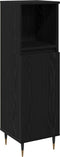 vidaXL - Badkamerkast - Zwart - Eiken - 30x30x100 - cm - Houtmateriaal