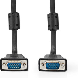 Nedis VGA-Kabel - VGA Male - Vernikkeld - 10 m - Zwart