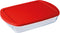 Rechthoekige lunchbox met deksel Ô Cuisine Cook&store Ocu Transparant Glas Siliconen 4,5 L (4 Stuks)