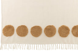 J-Line Plaid Cirkel Katoen Wit