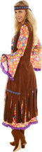 dressforfun - Vrouwenkostuum Mrs. Peacemaker XL - lange jurk met franjevest - bloemenpatroon