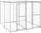 vidaXL - Hondenkennel - met - dak - 4,84 - m² - gegalvaniseerd - staal